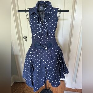 VENUS by Bailey Blue Vintage Retro Polka Dot Dress With Full Skirt